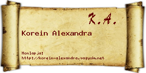 Korein Alexandra névjegykártya
